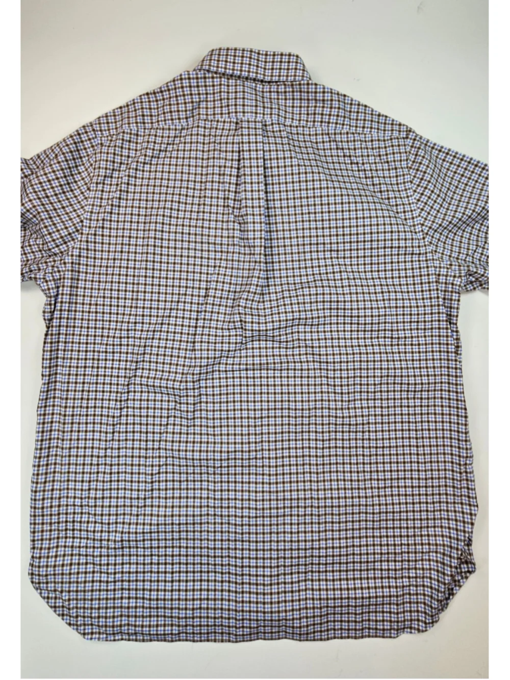 Polo Ralph Lauren Shirt Mens XL Classic Fit Brown Blue Plaid Button Down Pony